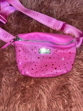 Madden girl Hot Pink Crystal-Studded Belt Bag